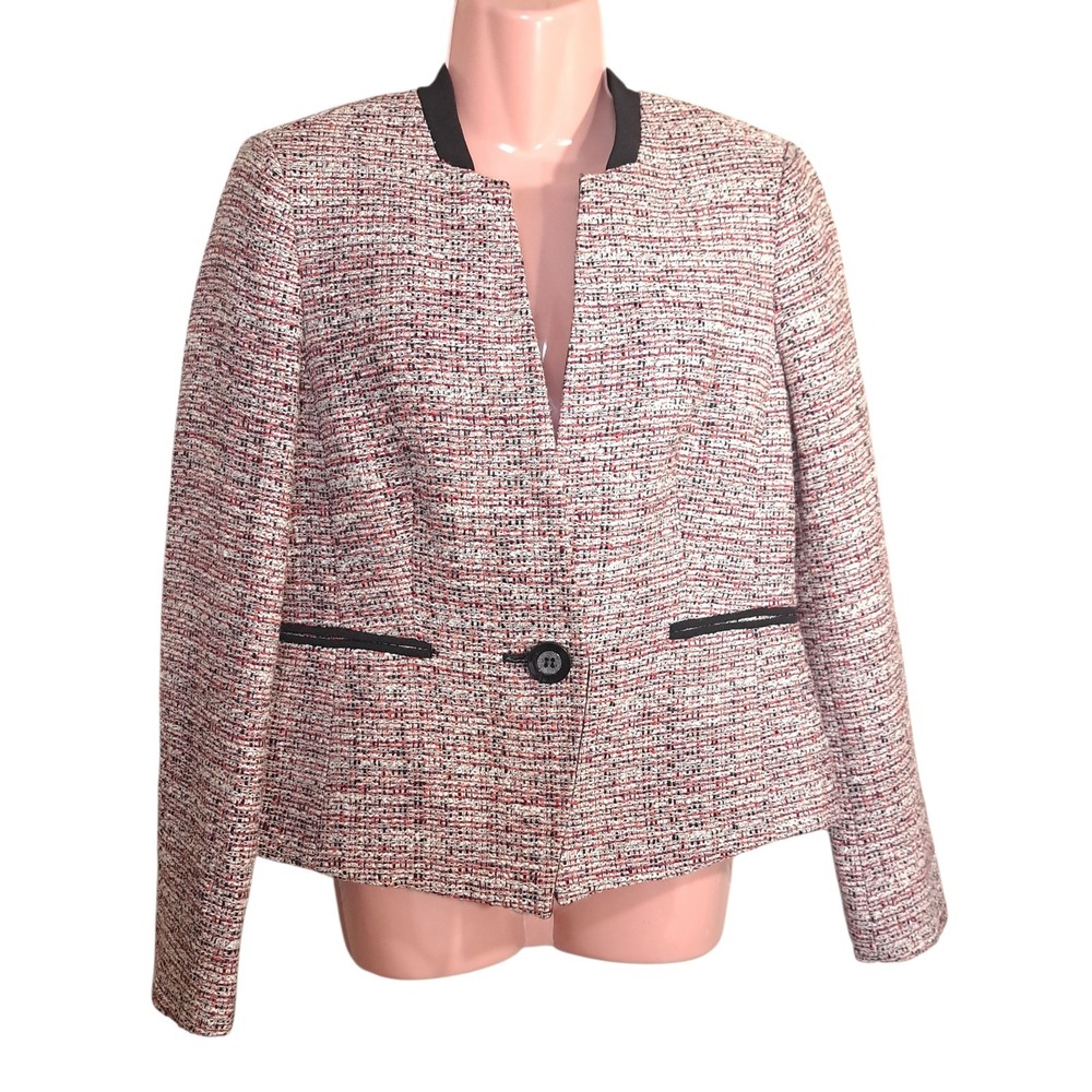 Jones Studio Separates Coral/Beige Long Sleeve‎ Blazer/Jacket Size 4 One Button